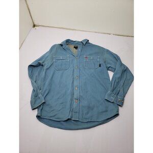 Ariat Men's FR Flame Resistant Steel Blue Size Medium Button Long Sleeve